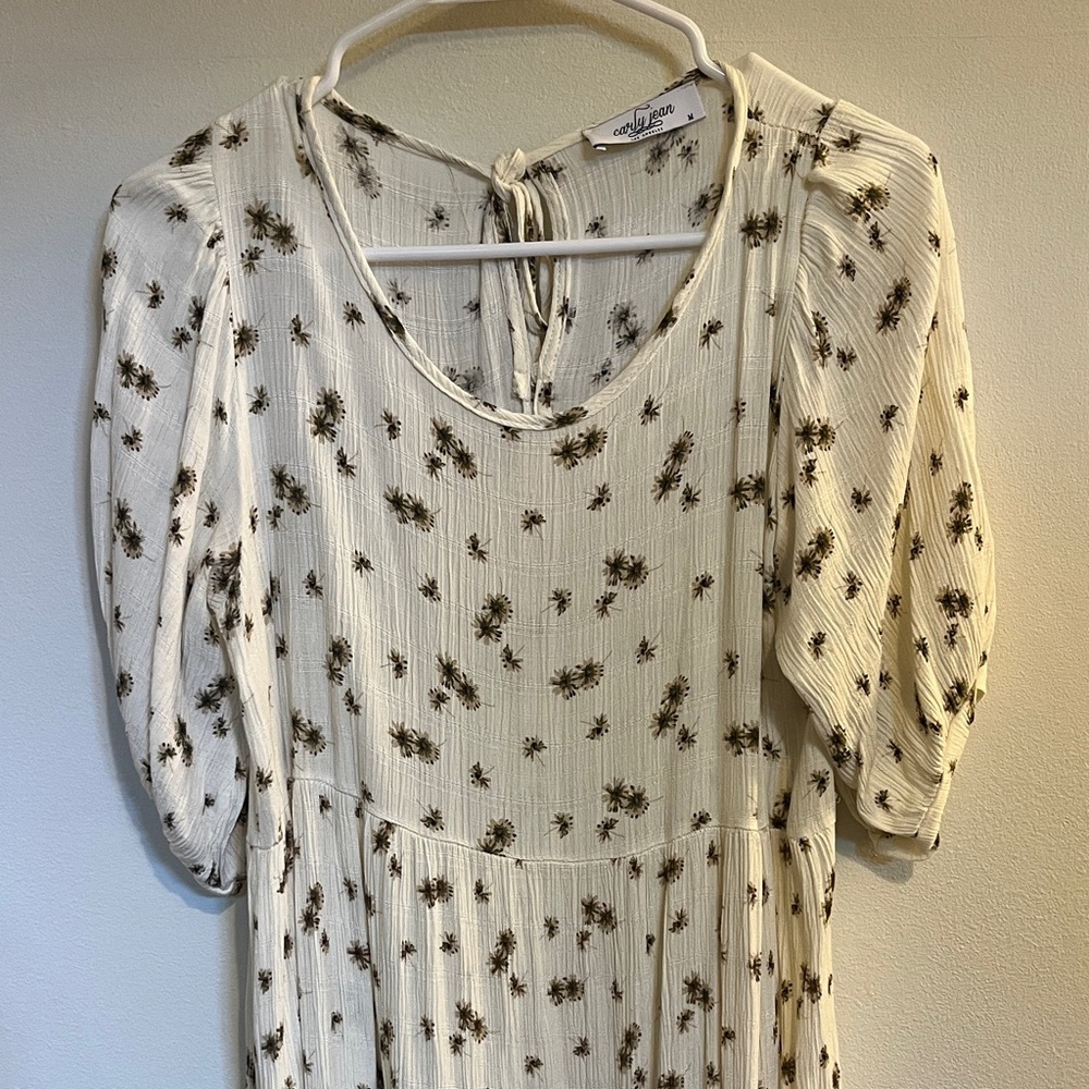 Carly Jean Los Angeles Cream Floral Maxi Dress